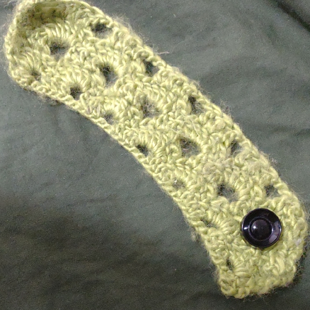 Handmade Crochet Lime Green Wrist Cuff Band Bracelet